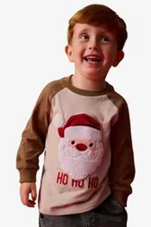 Next Langarmshirt Langärmeliges Weihnachtsshirt (1-tlg) braun 74-80 (9-12 Mon,)
