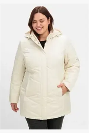 Sheego Steppjacke Große Größen mit abnehmbarer Kapuze und wärmender Wattierung grau 40
