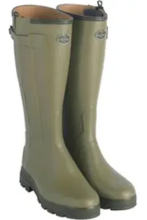 Le Chameau Damen Gummistiefel Chasseur Cuir Gummistiefel Stoßdämpfend grün 38 EU