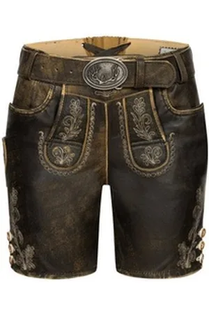 Nübler Trachtenlederhose Lederhose Hotpants Zelda in Braun von braun 46