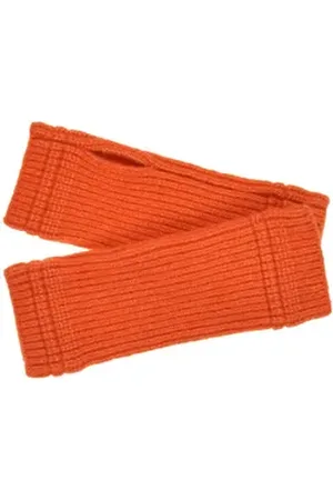 Seeberger Strickhandschuhe Strick Stulpen und Streifendetail 19458-0 orange