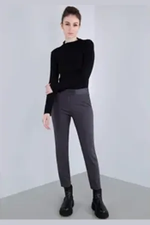 Imperial Anzughose schmale,verkürzte Hose mir Satinbund grau L (40)