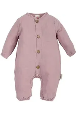 Makoma Strampler Baby Strampler Musselin Neutral Jungen & Mädchen (1-tlg) Musselin Stoff aus 100% Baumwolle rosa 74