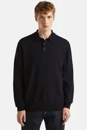 Benetton United Colors of Langarm-Poloshirt schwarz XL