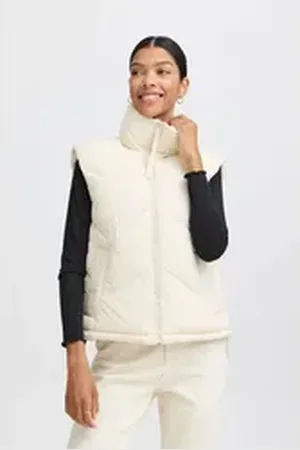 B YOUNG Steppweste BYBOMINA WAISTCOAT 7 - modische Weste beige 34