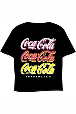 Coca-Cola T-Shirt Kurzes Shirt ® Schriftzug, Rot, oder Schwarz, Gr. 134-164 schwarz 146