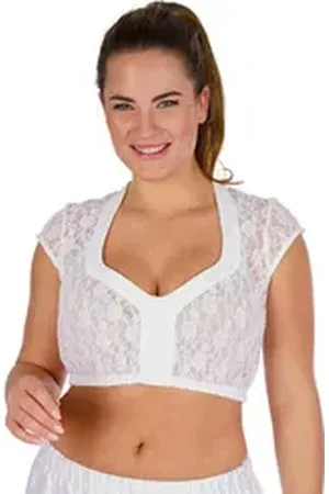 Alpenfee Dirndlbluse Dirndlbluse - SUSI - weiß weiß 36