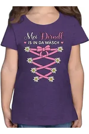 Shirtracer T-Shirt Mei Dirndl is in da Wäsch Ersatz Dirndl Mode für Oktoberfest Kinder Outfit lila 164 (14/15 Jahre)