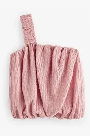 Next One-Shoulder-Top Einschulteriges, strukturiertes Bubble-Oberteil (1-tlg) rosa 168 (16 J.)