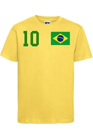 Youth Designz T-Shirt Brasilien Kinder T-Shirt im Fußball Trikot Look mit trendigem Motiv 106-116 (6 Jahre)