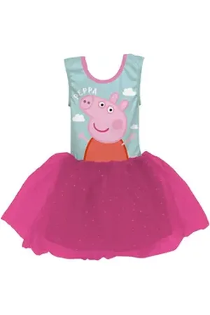 Peppa Pig Partykleid Kleid in Türkis und Pink für Kinder von 2-6 Jahren 6 Jahre