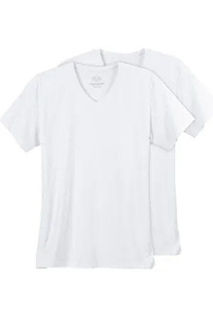 Ceceba V-Shirt XXL V-Neck T-Shirt Konvex 2er-Pack weiß weiß 7XL