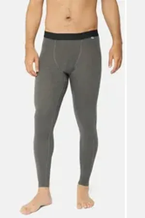 DANISH ENDURANCE Thermounterhose Merino Lange Funktionshose für Herren, atmungsaktiv & temperaturregulierend grau L