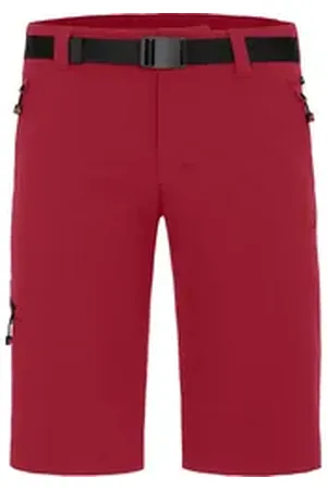 Bergson Outdoorhose REDWOOD BERMUDA Herren Wandershorts, vielseitig, pflegeleicht, Normalgrößen, dunkelrot rot 54