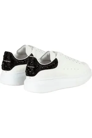 Alexander McQueen Kids Crystal Embellished Oversized Schuhe Sneaker Swarovski® Crystal Heel-Tab weiß 27