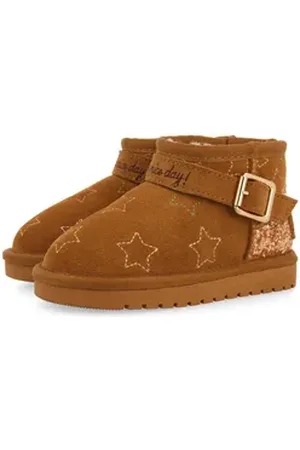 Gioseppo MATREI Winterboots Schlupfstiefel, Hausschuh, Winterschuh mit Glitzer braun 33 EU