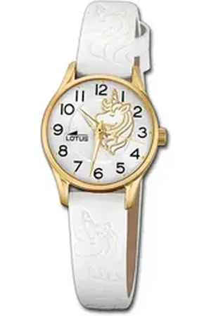 Lotus Quarzuhr Jugend Kinderuhr Leder weiß, (Analoguhr) weiß