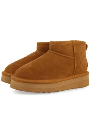 Gioseppo BLONS Plateaustiefelette Plateauboots, Schlupfboots, Winterboots aus Leder braun 34 EU