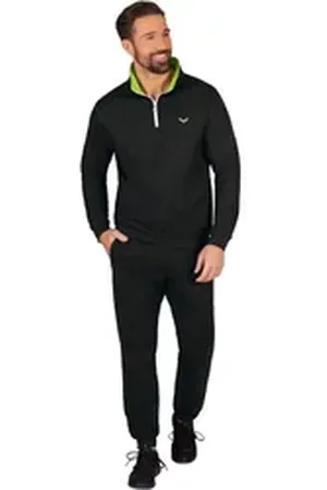 Trigema Freizeitanzug Herren Jogginganzug in Sweat-Qualität (2-tlg) schwarz XXXL