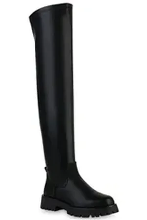 VAN HILL 838114 Overkneestiefel Bequeme Schuhe schwarz 38 EU