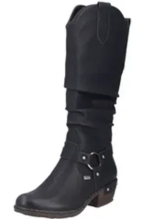 Rieker Westernstiefel, Blockabsatz, Cowboystiefel mit wasserabweisender TEX-Membran schwarz 38 EU