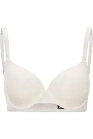 HUGO BOSS Bügel-BH UNDERWIRE BRA CI mit Schriftzug auf den Trägern weiß 80