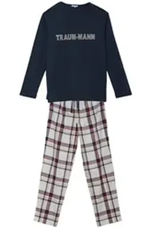 LOUIS & LOUISA Pyjama Louis und Louisa Pyjama "Traum-Mann" – blau, 100% Baumwolle S