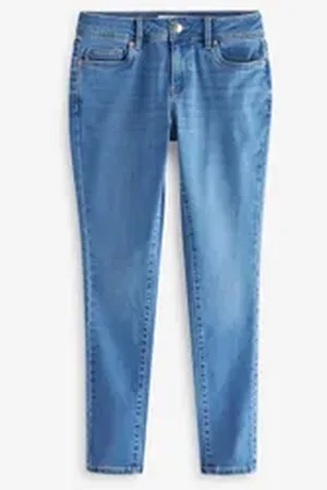 Next Skinny-fit-Jeans Skinny Fit Jeans mit niedriger Leibhöhe, Kurzgröße (1-tlg) blau 16 (GB: 4 Petite)