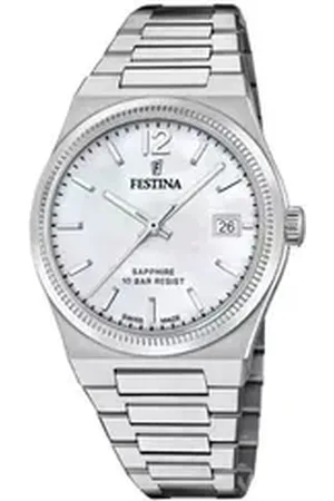 Festina Quarzuhr Damen-Uhr Swiss Made Silber Quarz Edelstahl-Armband F20035/1