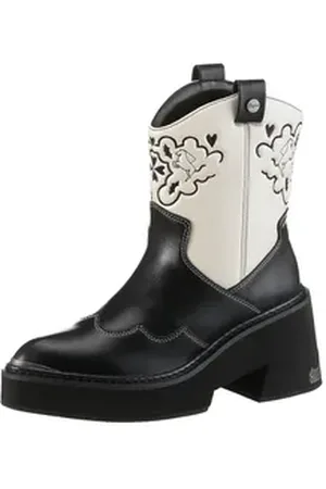 Buffalo BULL BOOT VEGAN Cowboy Stiefelette, Westernstiefelette, Cowboy Boots, Schlupfboots, mit Stickerei schwarz 39 EU