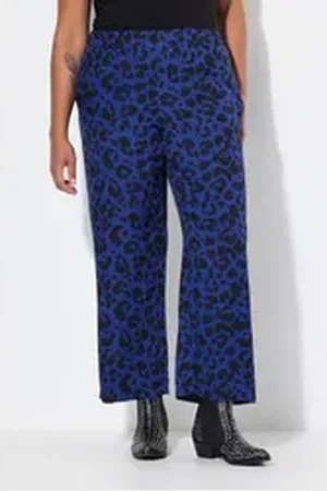 Angel of Style Angel of Style Funktionshose Hose weit und gerade Animal-Print Elastikbund blau 52