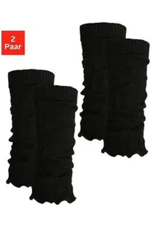 Lavana Stulpensocken (Packung, 2-Paar) mit Zopfstrickmuster schwarz