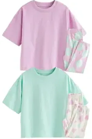 Next Pyjama 2 Schlafanzughosen im Jogginghosen-Stil (4 tlg) lila 98 (3 J.)