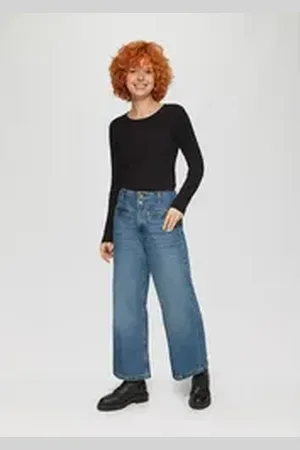 QS by s.Oliver 7/8-Hose Culotte-Jeans Catie / Slim Fit / High Rise / Wide Leg blau 32