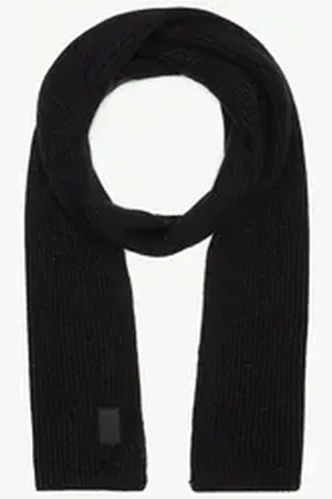 Comma, Comma casual identity Halstuch Weicher Strickschal mit Glitzergarn, Logo schwarz
