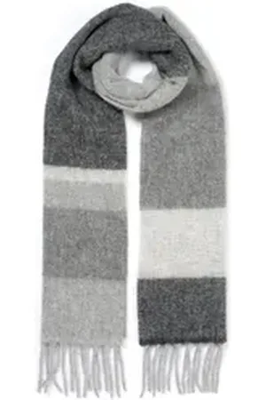 Cinque Strickschal ASTER, aus kuschelweichem Materialmix, Streifenoptik, made in Italy schwarz