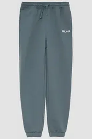 QS by s.Oliver Leggings Unisex Jogginghose aus Sweat mit Print-Detail Durchzugkordel grau 164