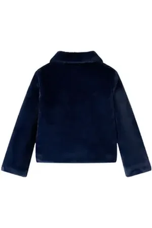 vidaXL Wintermantel Kindermantel Kunstpelz Marineblau 104