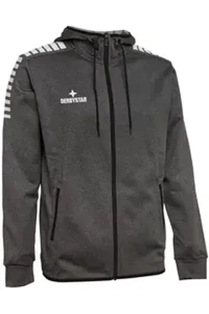 Derbystar Tennisjacke Primo Kapuzenjacke grau|schwarz XXXL