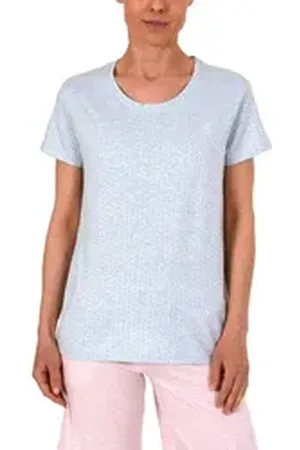 Normann Relaxanzug Damen Shirt Top kurzarm, Minimal Print, Mix & Match -191 220 904 blau 44/46