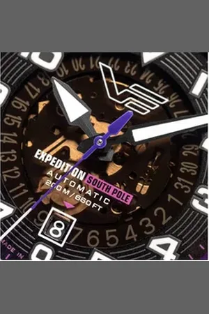 Vostok Automatikuhr Expedition South Pole Automatik Weiß/Lila schwarz