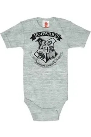 LOGOSHIRT Body Harry Potter - Hogwarts Logo Black mit coolem Hogwarts-Print grau 62/68
