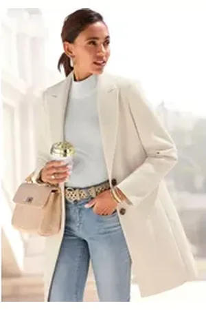 Lascana Kurzmantel im klassischen Design, Damenmantel, Blazermantel, casual-chic weiß 46