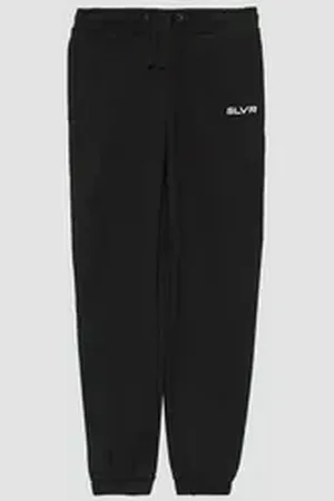 QS by s.Oliver Leggings Unisex Jogginghose aus Sweat mit Print-Detail Durchzugkordel schwarz 152