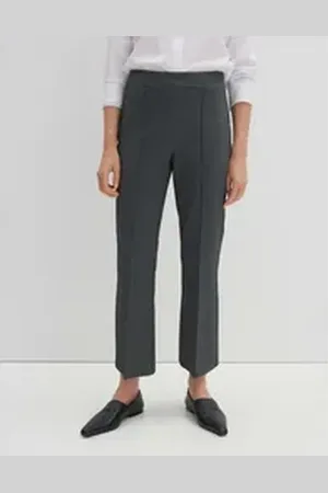 Someday Schlaghose Verkürzte Flared Pants CURINNA MÉLANGE aus Sweat grau 34