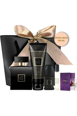 Avon Eau de Parfum LITTLE BLACK DRESS 100ml Taschenspray Körpercreme Deoroller Geschenk, 6-tlg., Zeitlose Eleganz, Exquisite Duftkomposition, Duftklassiker