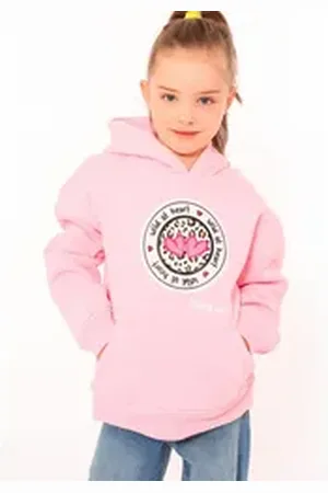 ZWILLING Sherz Hoodie "Kelly-Kids" mit rundem Leo Motiv für Mädchen rosa 146/152