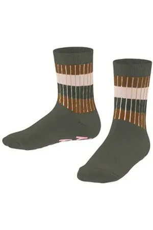ESPRIT Socken Multi Stripe Rib (1-Paar) mit Bio-Baumwolle grün 31-34