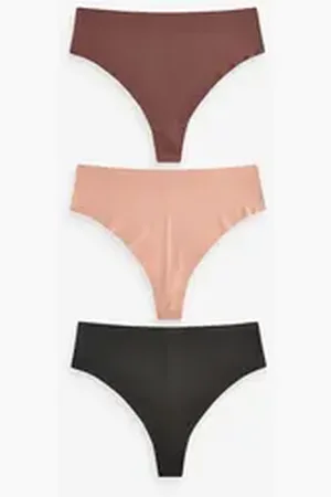 Next String 3er-Pack No VPL Thongs mit hohem Bund (3-St) schwarz 38 (GB: 10)