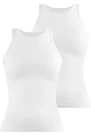 Janice Tanktop 2 x Damen Top hochgeschlossen Nauta Trägertop aus Baumwolle schwarz|weiß XL/XXL